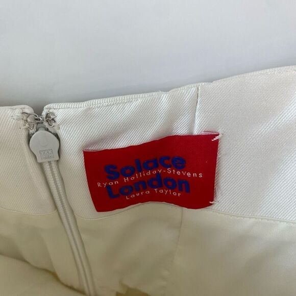 Solace London Womens Polyester Kasey Off The Shoulder Jumpsuit Cream Size 4 - Picture 11 of 16